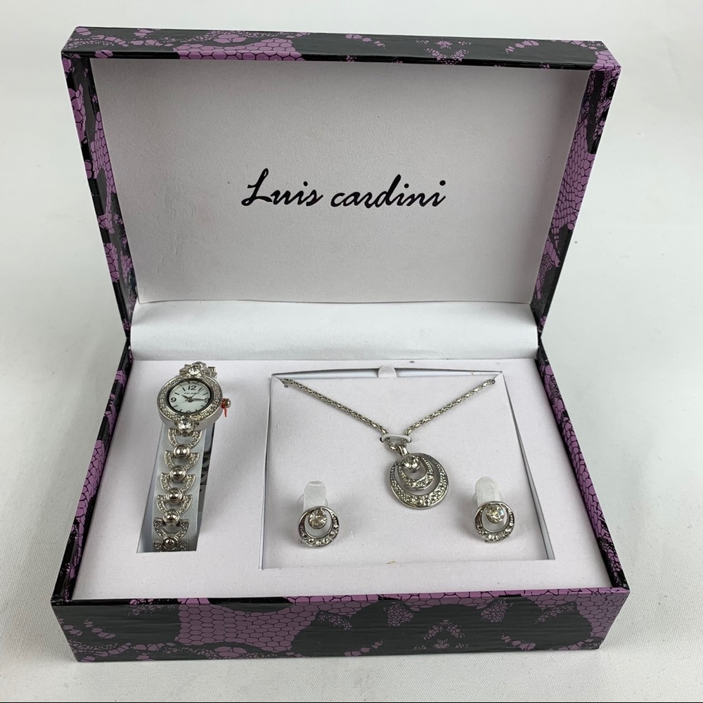 Luis Cardini 4 piece Watch and Jewelry Gift Set